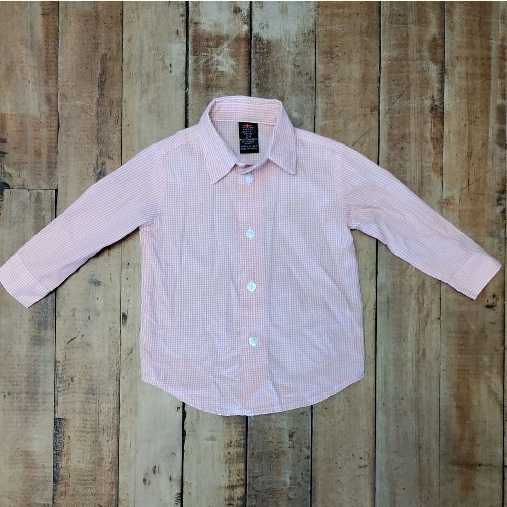 Dockers dress shirt size 12 months orange micro check Easter spring baby
